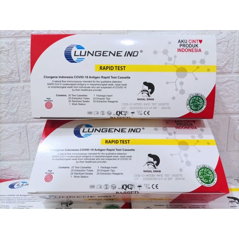 alat Test Swab nasal lungene 25set antigen hidung original