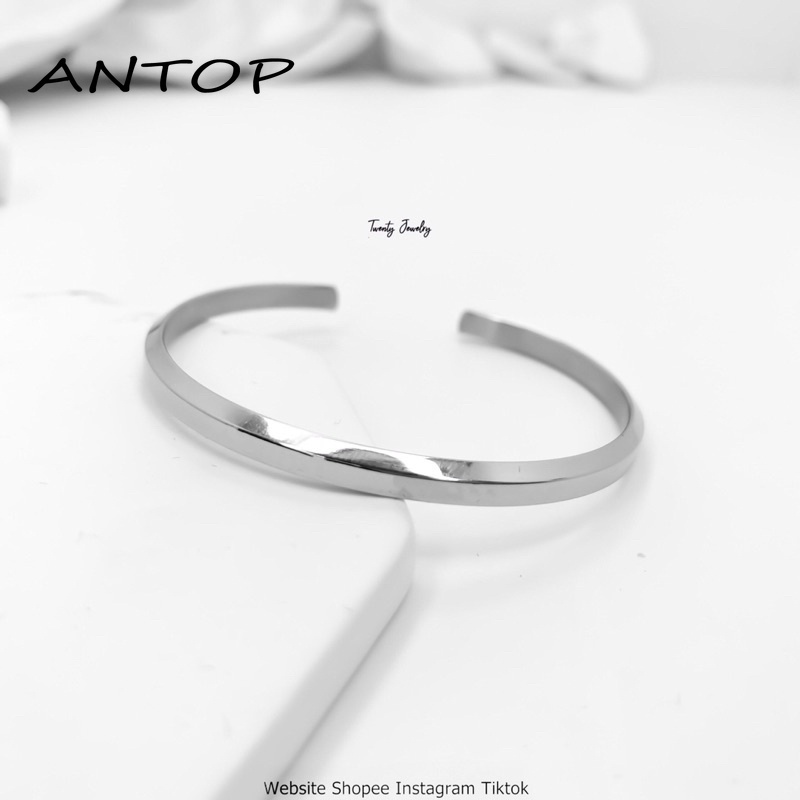 Simple Retro C Open Bracelet Pasangan  Fashion Gelang Persahabatan ANTOP