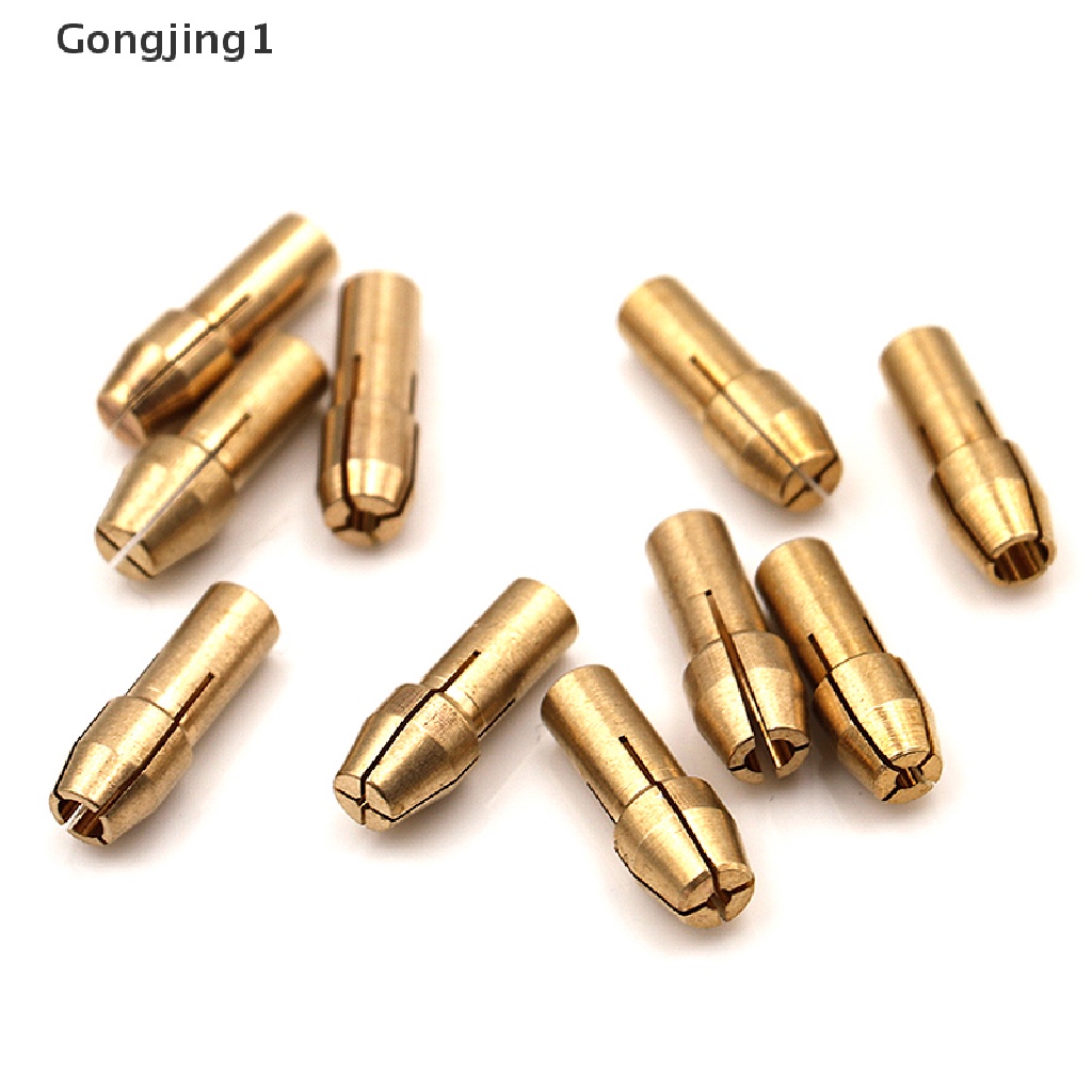 Gongjing1 10Pcs Mata Bor chuck Kuningan shank 0.5-3.2mm 4.8mm Untuk Alat rotary