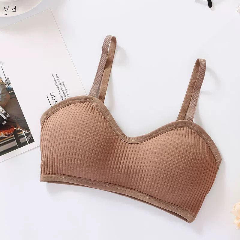 [ LINGERIE MASTER ] - (B-27) BH Bra Wanita Tanpa Kawat Pakaian Dalam bralette Push Up Elastis Sexy sport bra BH-B-27 Coklat