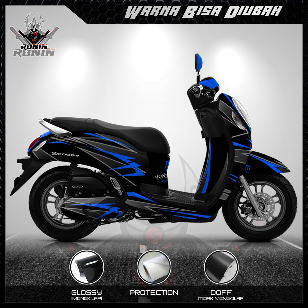 Sticker Decal All New Scoopy, Scoopy 2021 Full Body Full Blok (Motif Abs. Racing Blue)