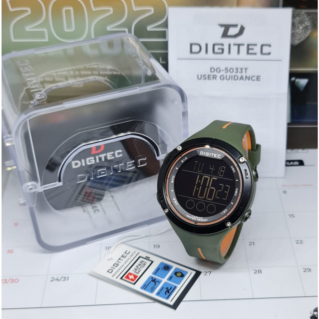 Jam Tangan Pria DIGITEC DG-5033T / DG 5033 / DIGITEC 5033 Original Strap Rubber SPORT Tahan Air Digital