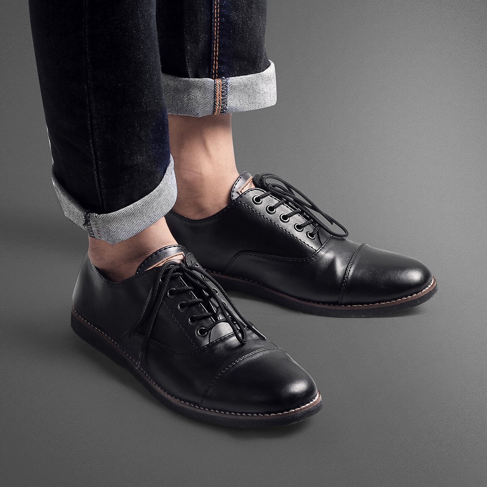 OXFORD BLACK |ManNeedMe x Monday| Sepatu Oxford Pria | Pantofel Formal