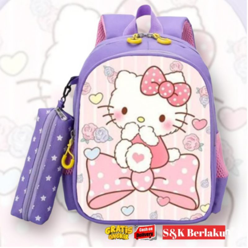 Tas Ransel Sekolah Anak Perempuan TK SD Karakter Hello Kitty Murah