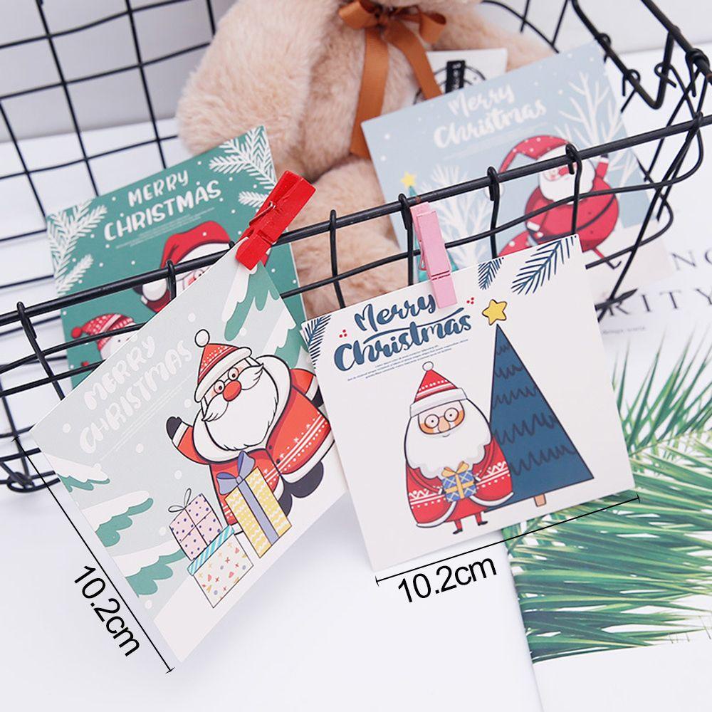 Preva 30PCS Kartu Ucapan Merry Christmas Berkah Gift Tahun Baru Santa Claus Mini Greeting Postcard