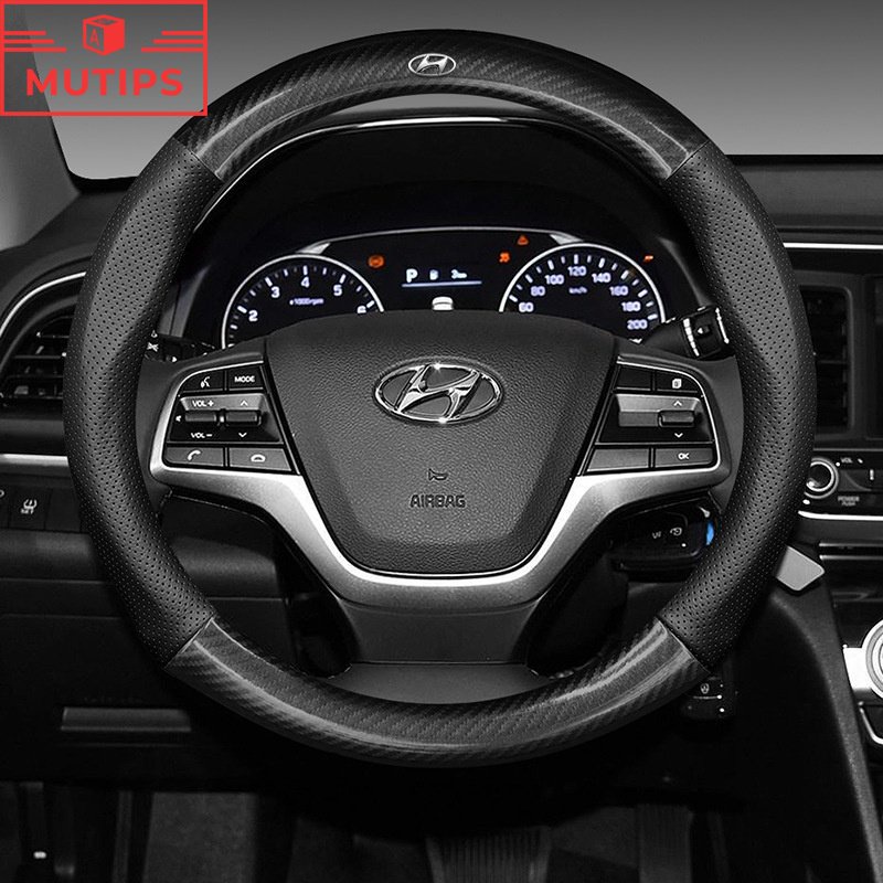 HYUNDAI Cover Stir Mobil Bahan Kulit carbon fiber Untuk i20 Trajet H1 i10 Kona Santa Fe Getz Accent Atoz