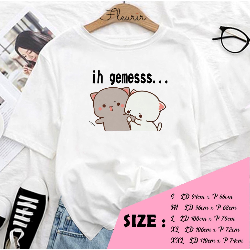 FLEURIR - KAOS PEACH GOME GEMES OVERSIZE KATUN KAOS WANITA DEWASA TUMBLR TEE UNISEX JUMBO