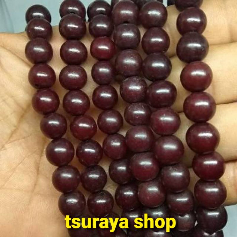 tasbih buah biji lontar asli 10mm tasbih gebang pocok merah tasbih biji lontar
