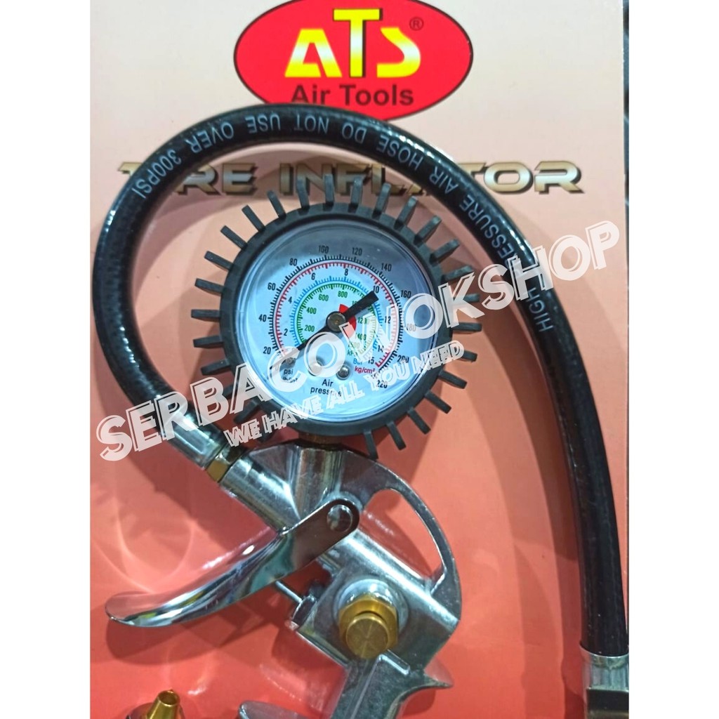 ATS Tyre Inflator Preasure Gauge 3 in 1 Isi Angin Ban Mobil Motor Tyre Gauge Termurah Berkualitas