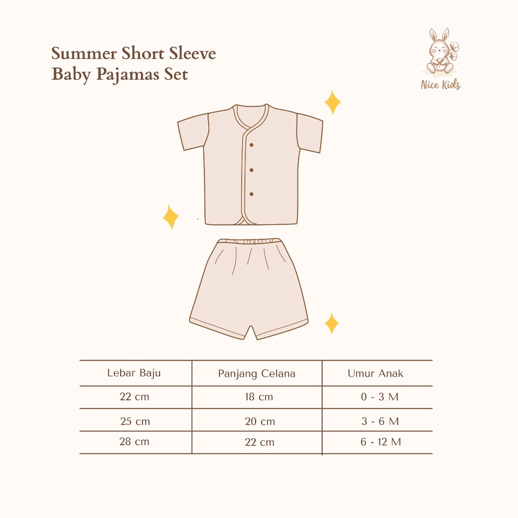 [Reject Sale] Defect Printed Baby Pajamas Set (piyama bayi)