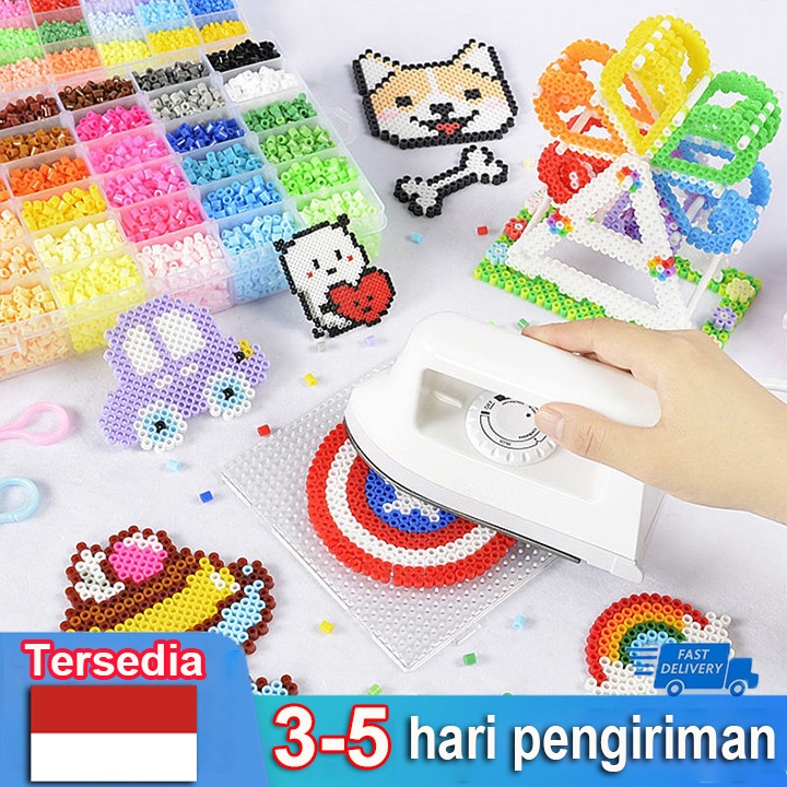 Fuse Beads Kit 5.5MM Craft Perler Beads Set Kreatif Pendidikan Mainan DIY dengan Aksesoris