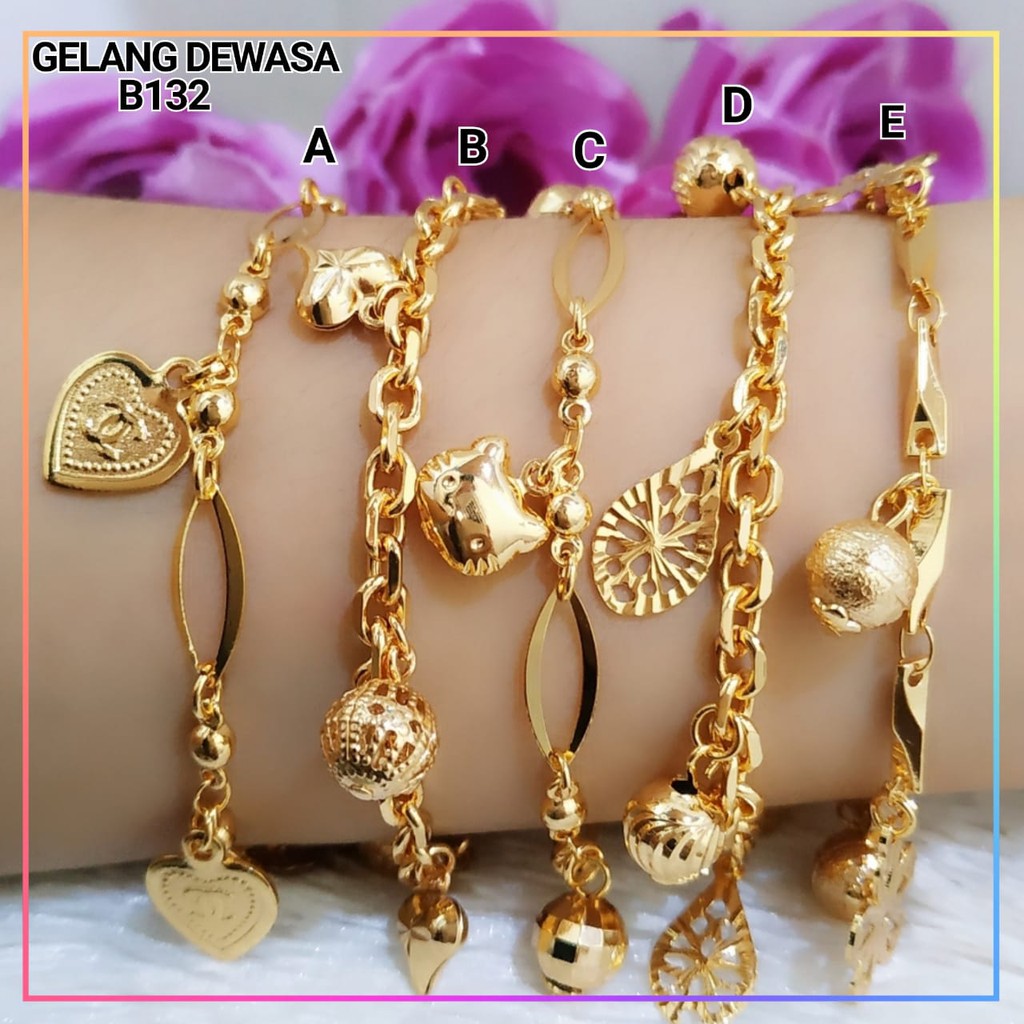 Gelang xuping gelang dewasa B132 lapis emas gold | Shopee