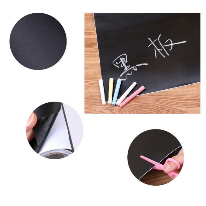 

Wall sticker stiker dinding papan tulis motif polos hitam - khm190