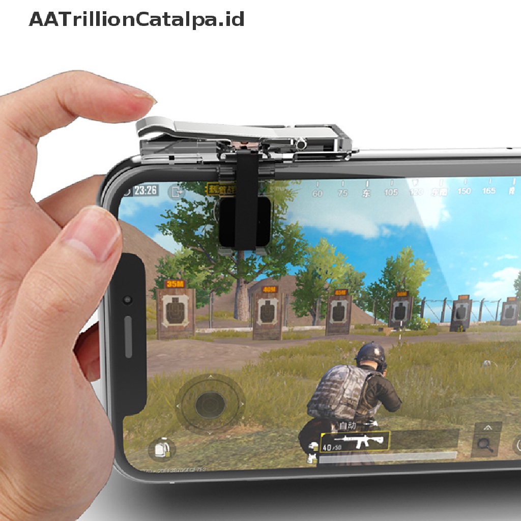 Aatrillioncatalpa Gamepad Controller Tombol Trigger Tembak Untuk Permainan Ponsel PUBG Android IOS iPhone