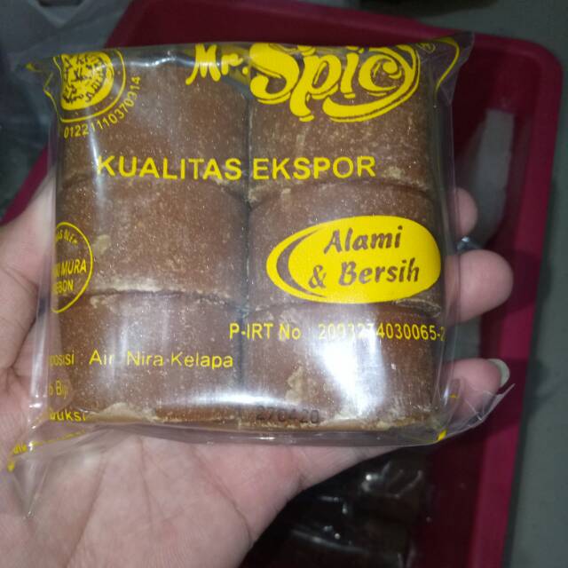 

Gula Merah Kelapa Kualitas Export Merk Mr. Spicy Isi 6 Pcs
