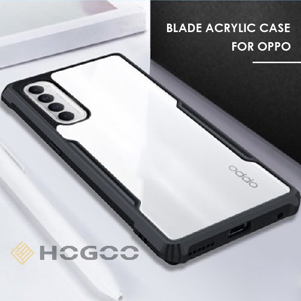 BLADE ACRYLIC CASE OPPO  A12 A31 A33 A5 A9 A52 A92 A53 A93 2020 A5S A7 F9 RENO 4 4F 4 PRO RENO 5 5F