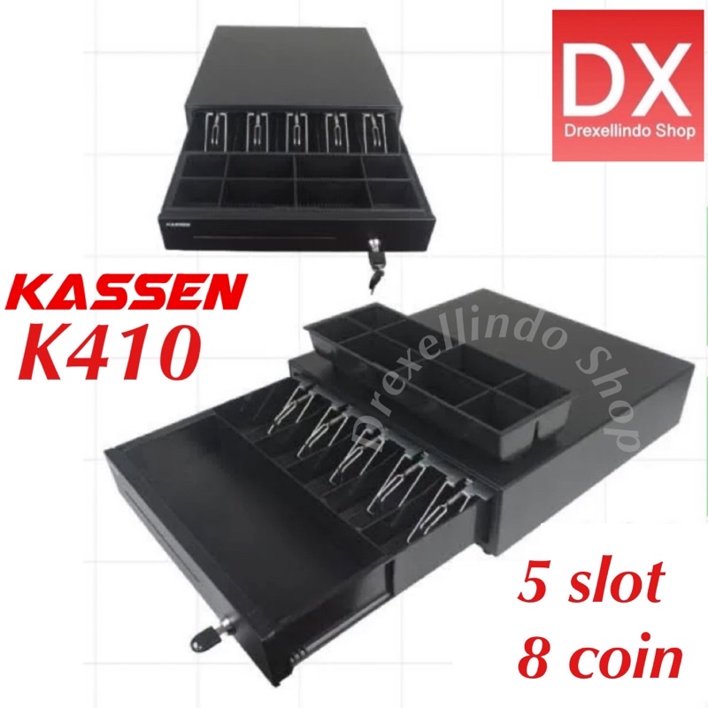 LACI UANG KASIR KASSEN K410 METAL CASH DRAWER 5BILL 8COIN