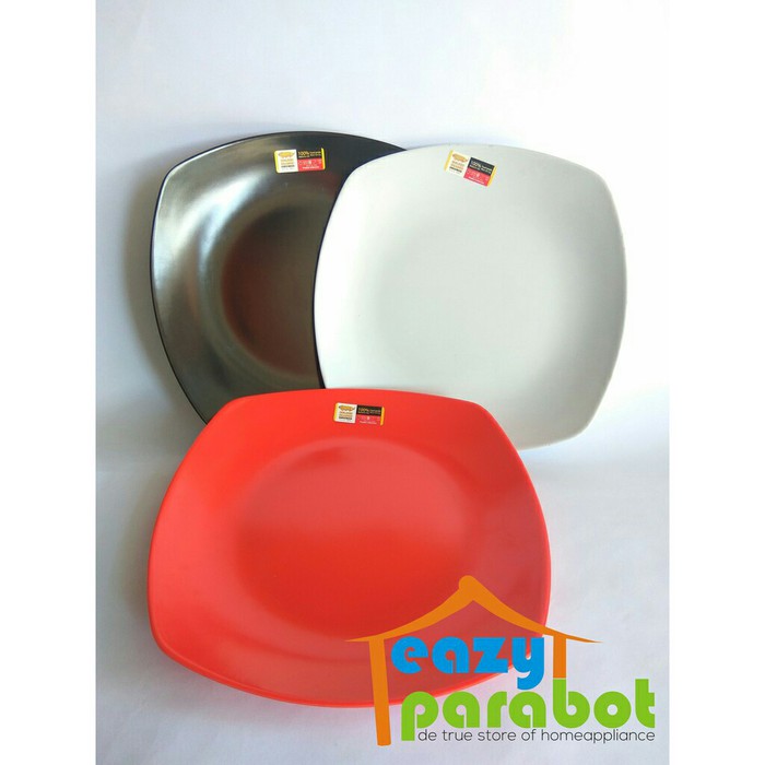 Piring Kotak Ceper Golden Dragon Melamin 9' - Hitam