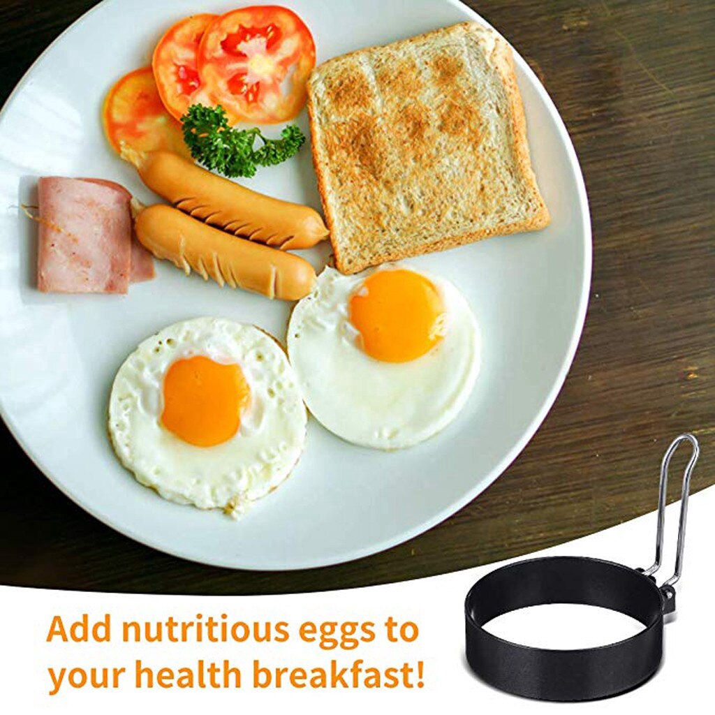 Cetakan Telur Omelet Bentuk Bulat Bahan Stainless Steel Metal Anti Lengket