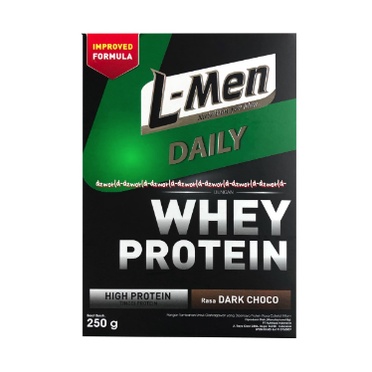 L-Men Daily 250gr Whey Protein Rasa Dark Choco High Protein Susu Lmen Konsumsi Sehari hari Coklat Susu Nutrisi Untuk Pria Badan lebih Berotot L Men Daili 250 gram