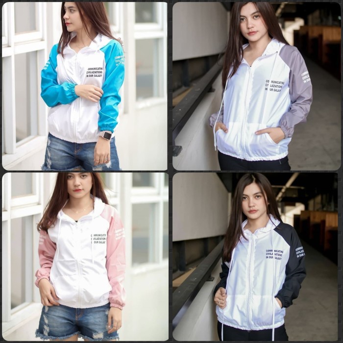 Jual satelite jaket parasut kekinian/jaket wanita bahan tipis/jaket parasit terbaik