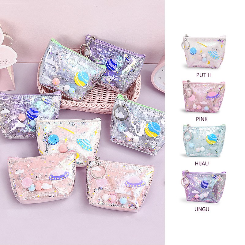 

Herbaay Tas Makeup Pouch Organizer Motif Space Ukuran Mini