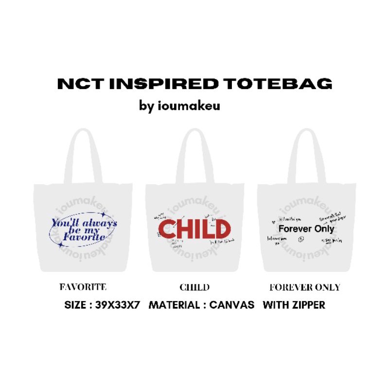 Totebag Kanvas NCT 127 NCT Dream Mark-Child Jaehyun-Forever Only by ioumakeu