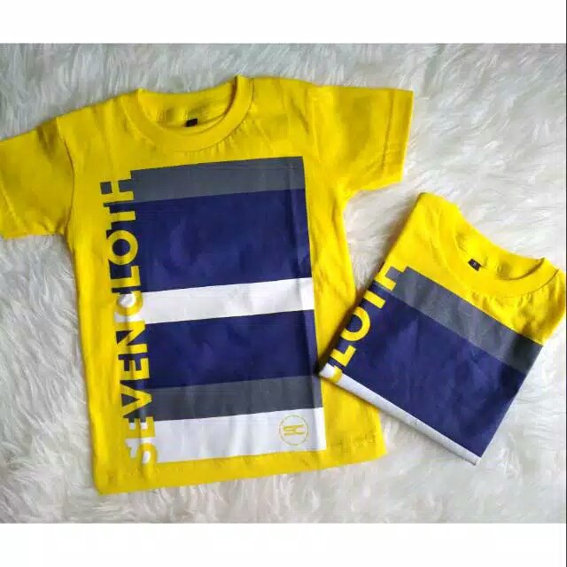 BAJU KAOS DISTRO ANAK PRIA COWOK PREMIUM SEVENCLOTH KUNING