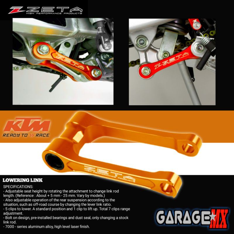 LOWERING LINK KTM ZETA ORIGINAL JAPAN.LOWERING ZETA KTM.PEMENDEK SHOCK ZETA KTM.LOWERING ZETA