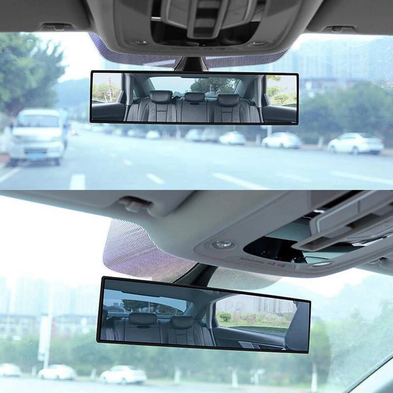 Universal Car Interior Mirror Wide Convex Anti-Glare Rearview Mirror Wide-Angle Surface Blue Rear View Mirror Clip On