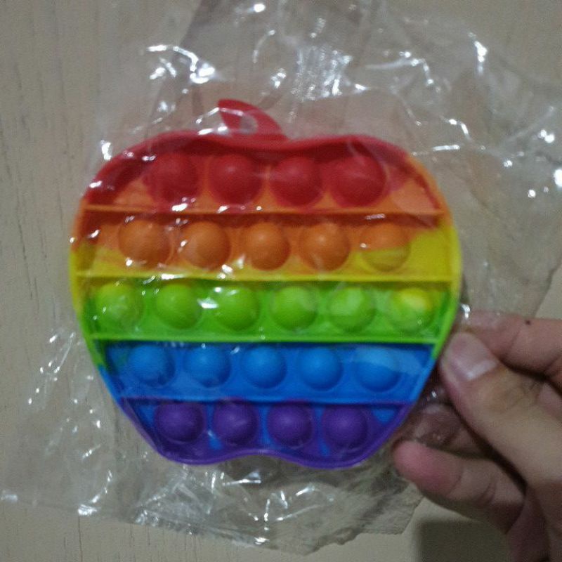 Pop It Apel Rainbow | Popit Apple Buah Apel Pelangi Warna Warni Murah-Apel Rainbow