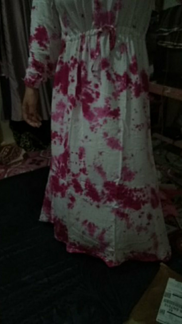 Gamis Tie Dye Shibory Busui || Shibory Tie Dye || Batik Pekalongan Maju