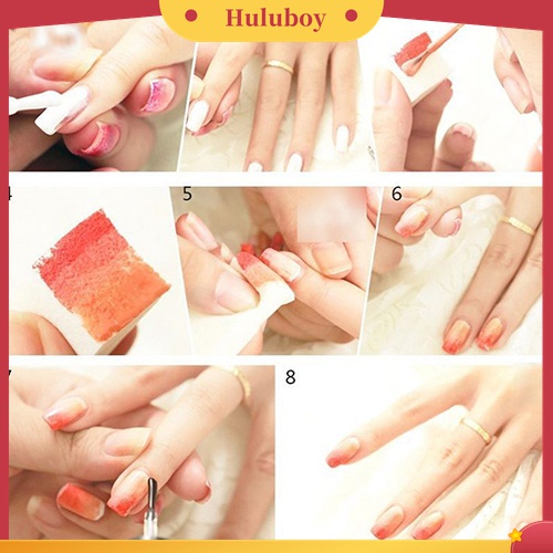 Huluboy Huluboy♡ 3pcs Spons Balok Amplas Kuku Warna Gradasi Untuk Pedicure