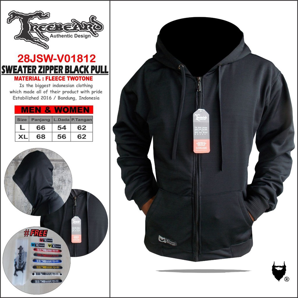 ORIGINAL TREEBEARD ! Jaket Pria Hoodie Cotton Dor Switer Zipper Treebeard Kombinasi Premium