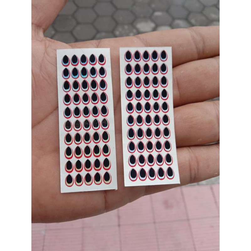 Sticker Mata 2D Ikan Pelangi Hologram Metal Jig