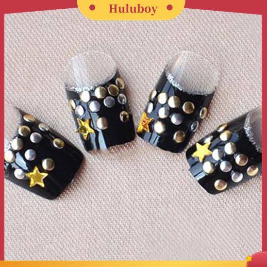 Huluboy Huluboy♡ 120pcs Stiker Stud Metalik Warna Emas / Silver Untuk Dekorasi Kuku