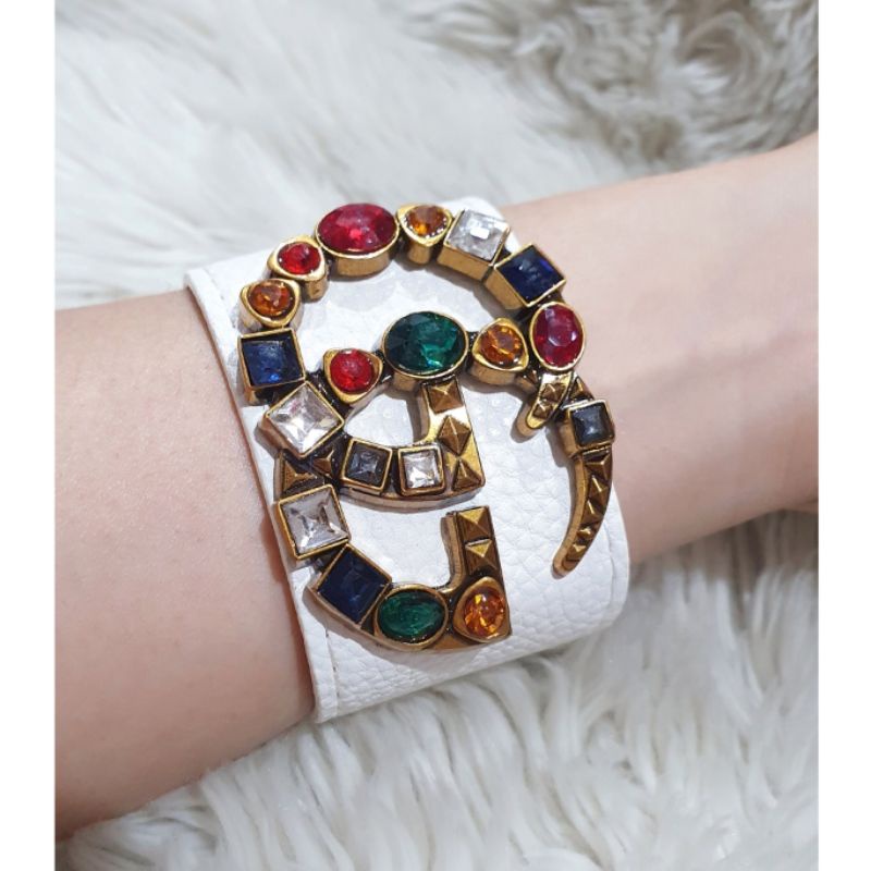 Gelang gc bahan kulit fashion import gelang Kulit branded band e0069