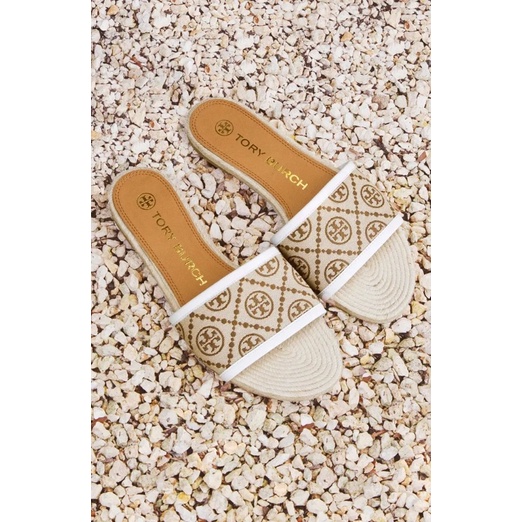 TORY BURCH T MONOGRAM ESPADRILLE SLIDE