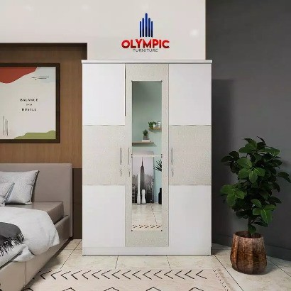 Lemari Pakaian Olympic 3 Pintu Cermin Minimalis HESSIAN