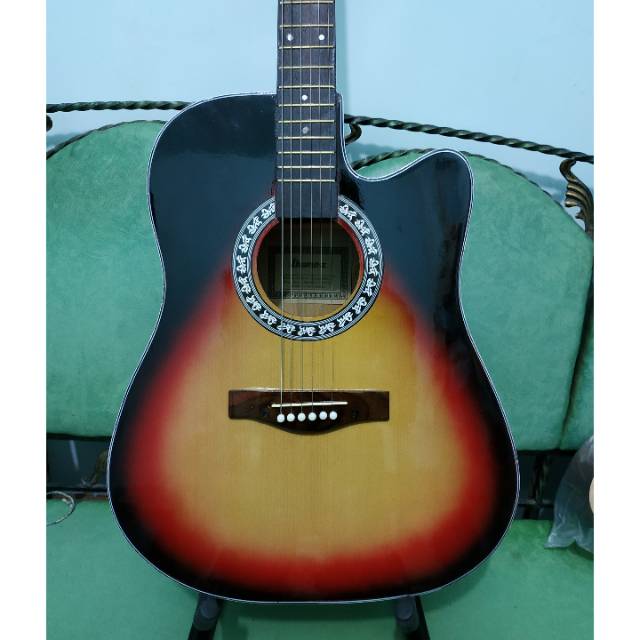 Gitar Akustik Elektrik Merk Ibanez Warna Sunburst TRUSROD Equalizer Murah Jakarta