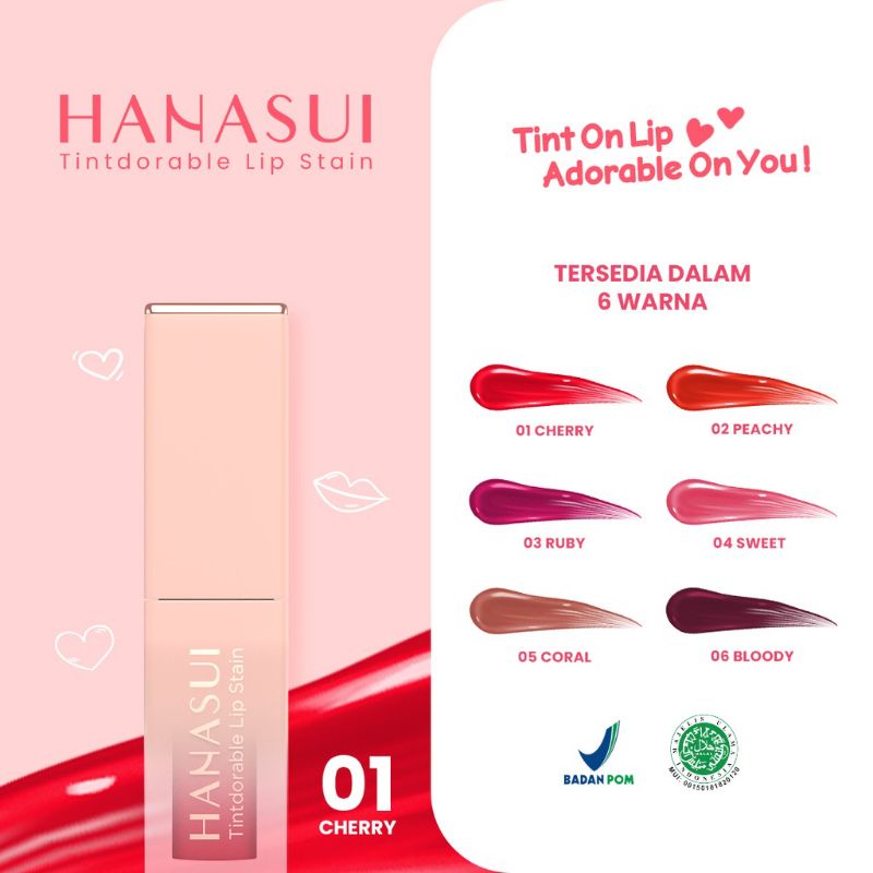 Hanasui Tintdoreable Lip Stain // Lip Stain Hanasui // Lipstik Hanasui