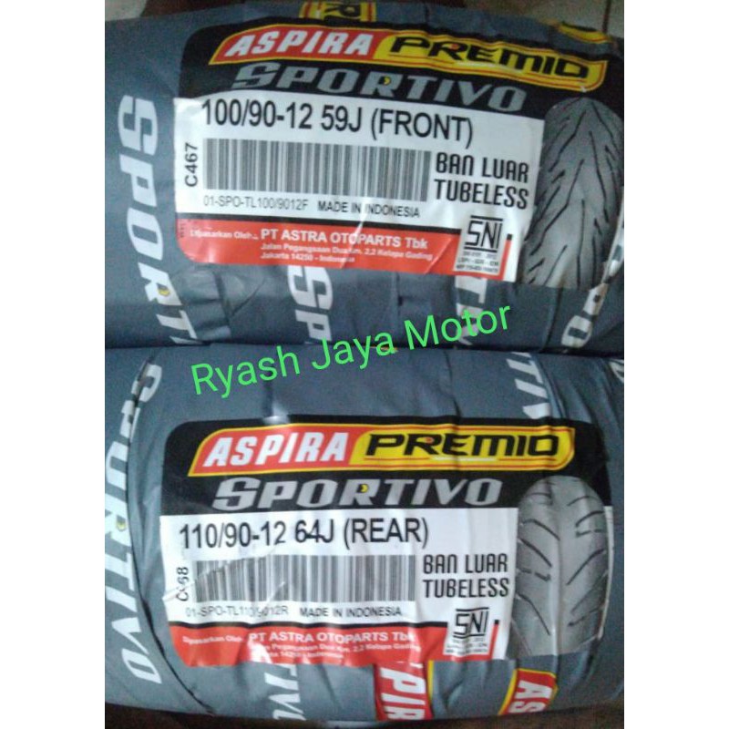 Paket ban Tubeless 100/90-12 &amp; 110/90-12 for Scoopy Esp 2017/New/Freego/Vespa matic