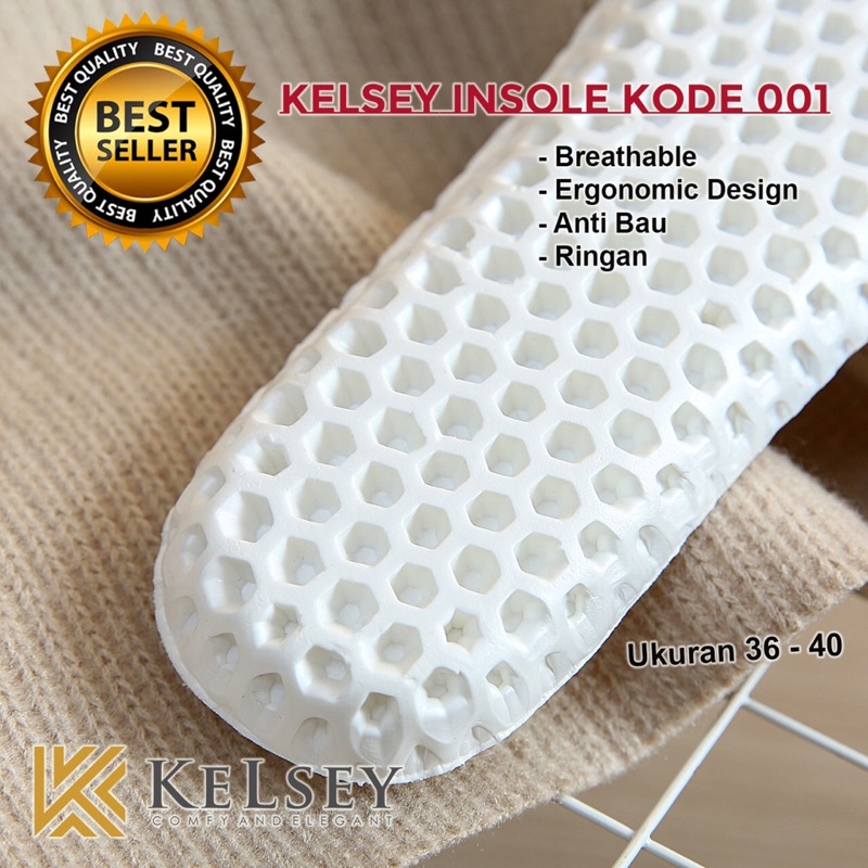 Kelsey Insole Alas Kaki 001 White / Asli Empuk Nyaman Saat Di Pakai