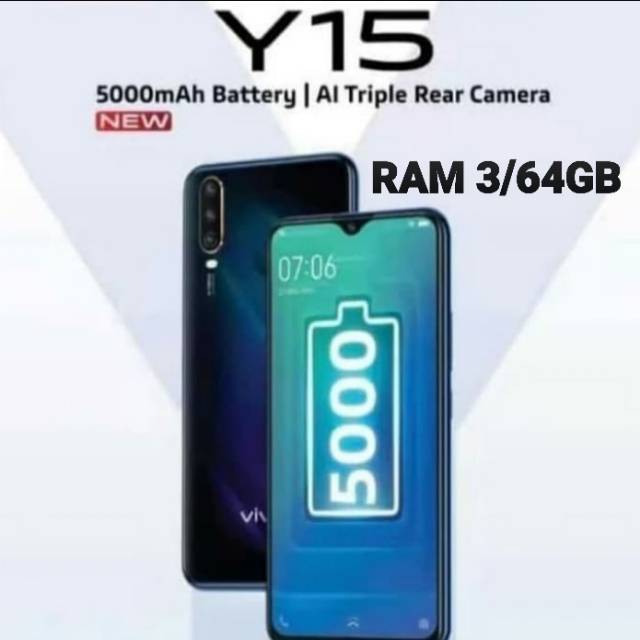 Hp Vivo Y15 Ram 3 64gb Fifo Y15 Ram 3gb Rom 64gb Grs Resmi Vivo 1thn Blue Red Shopee Indonesia