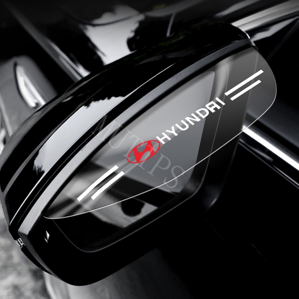 Hyundai 2Pcs Cover Pelindung Kaca Spion Mobil Bahan ABS Transparan Untuk Getz Accent Atoz i20 Trajet H1 i10 Kona Santa Fe