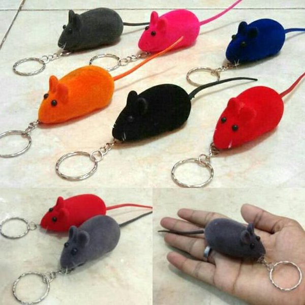 Gantungan Kunci Tikus Bunyi Key Chain Mouse Keychain Warna Random