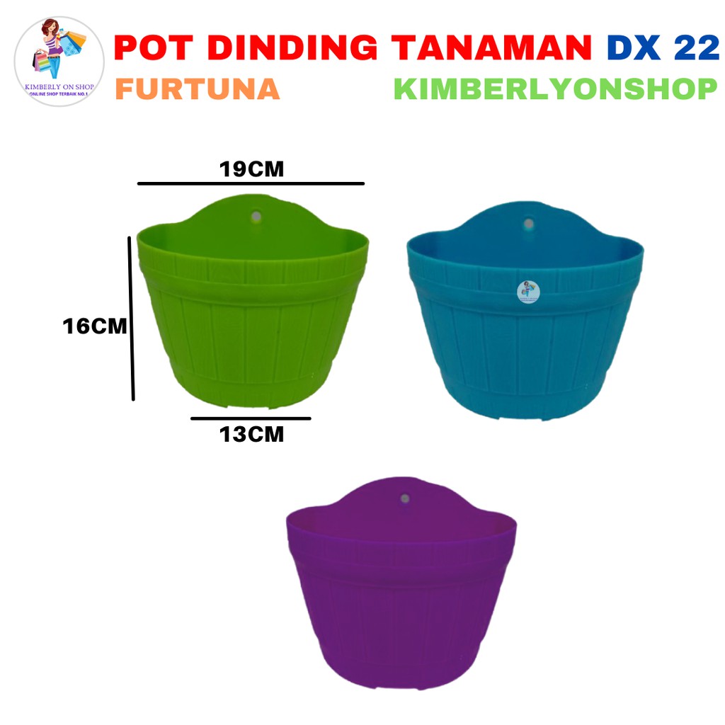 Kimberlyonshop Pot Dinding Pot Tanaman Bunga Warna Warni Pot Dinding DX 22 Fortuna