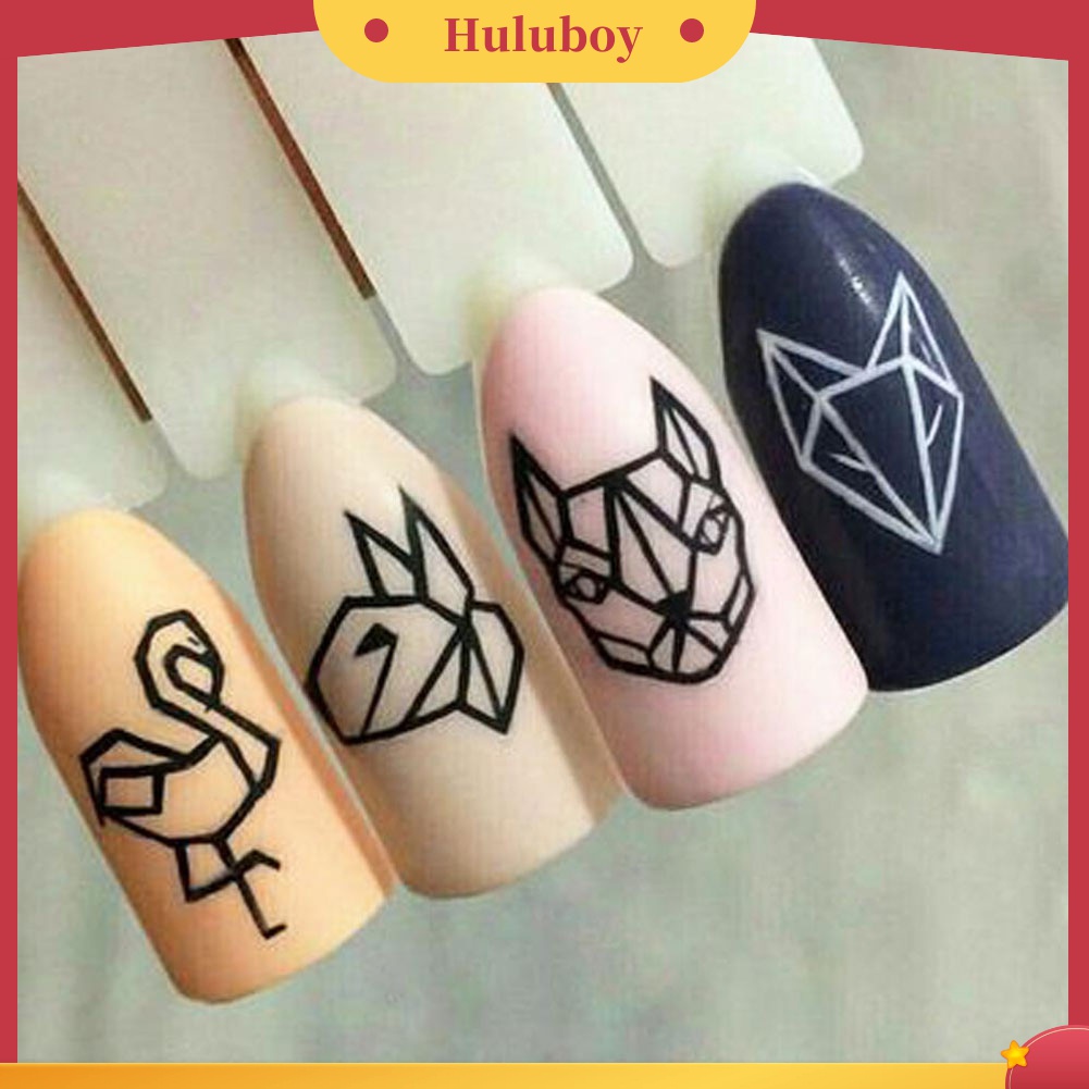 Huluboy Huluboy♡ Stiker Kuku Motif Bunga / Bulu Untuk Manicure / Nail Art DIY