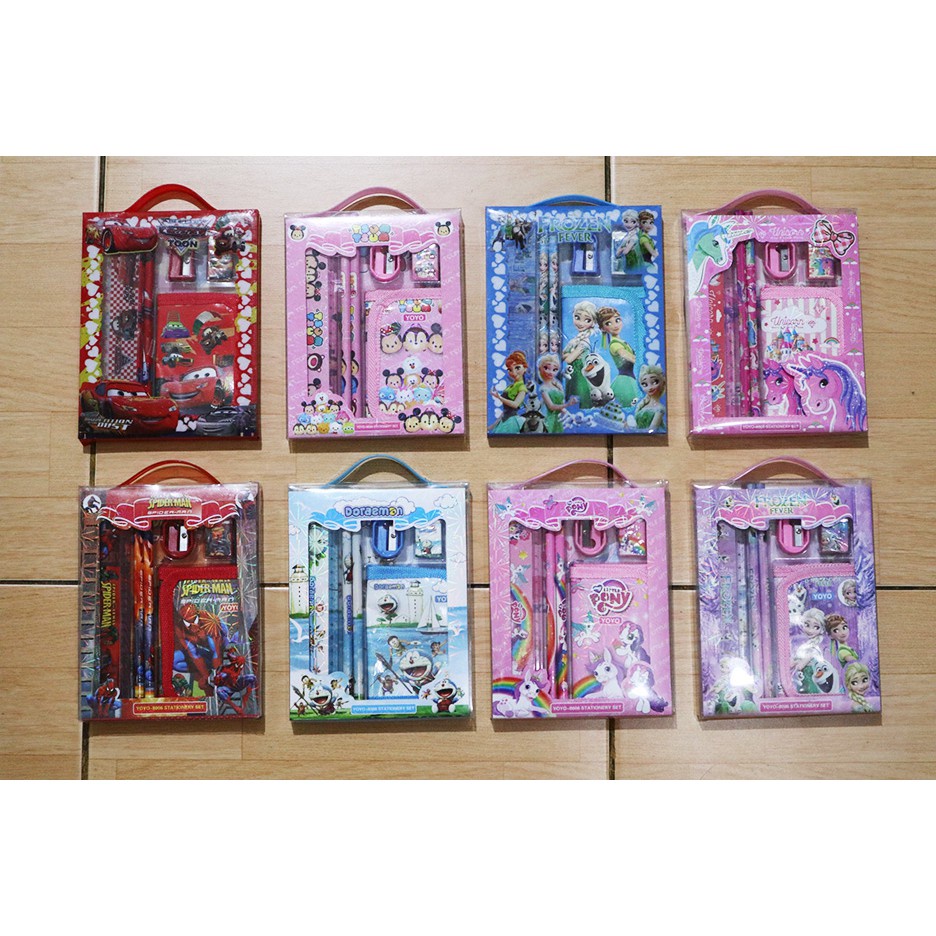 TOKO21GROSIR--Set Alat tulis Anak / Study Set Dompet YoYo 8006