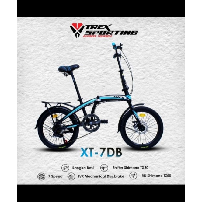 FoldingBike / Sepeda Lipet 20 Trex XT-7 DiscBrake
